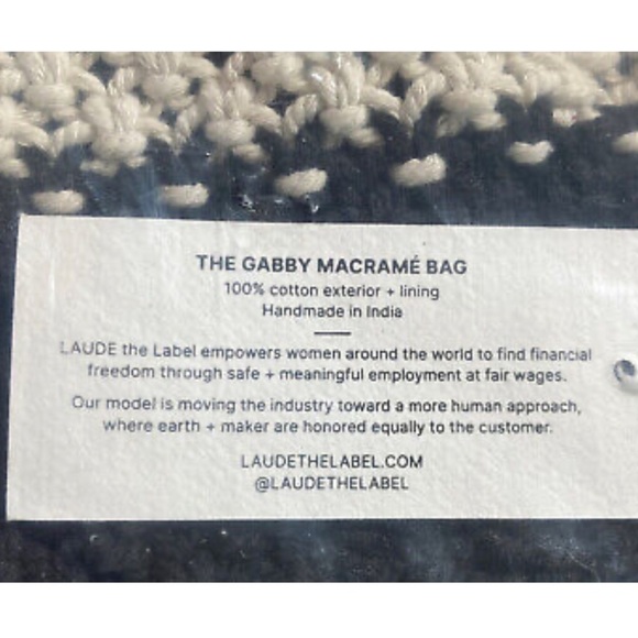 LAUDE THE LABEL Gabby Mini Macrame Bag Black Curateur Summer 2023 Rachel Zoe New - Picture 3 of 4
